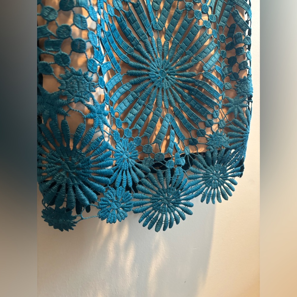 Free People x Saylor Presley mini party dress in aqua teal - Picture 10 of 10